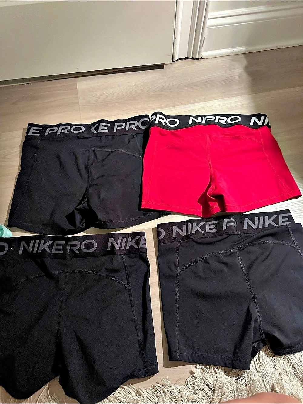 Nike Pro Compression Shorts Black x3 & Red x1. All four for $17